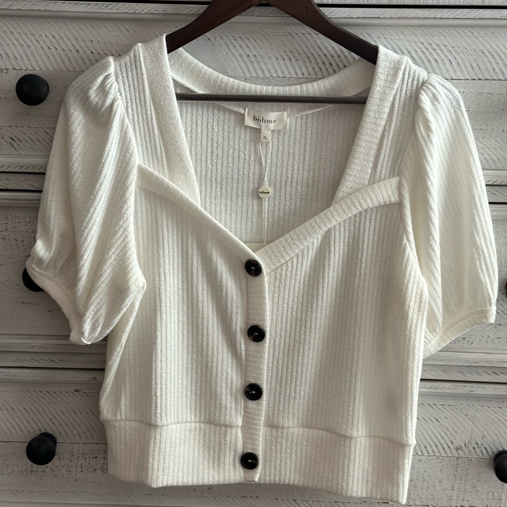 Bohme short sleeve crop sweater